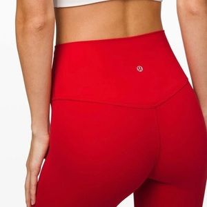 Lululemon Align Dark Red high rise crop 25” like new